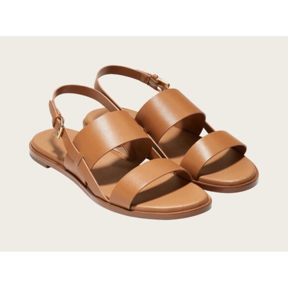 COLE HAAN Women's Flynn Flatt Flat Sandals Size 8.5 B Tan NEW Casual W20755 - Picture 1 of 12